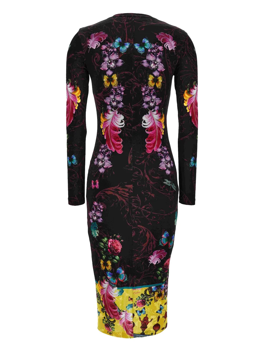 Versace Jeans Couture midi dress featuring floral-butterfly print available at Lestyle Boutique Melbourne