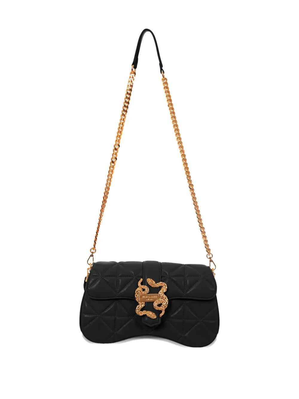 Just Cavalli quilted crossbody bag with snake-buckle clasp available at Lestyle Boutique Melbourne