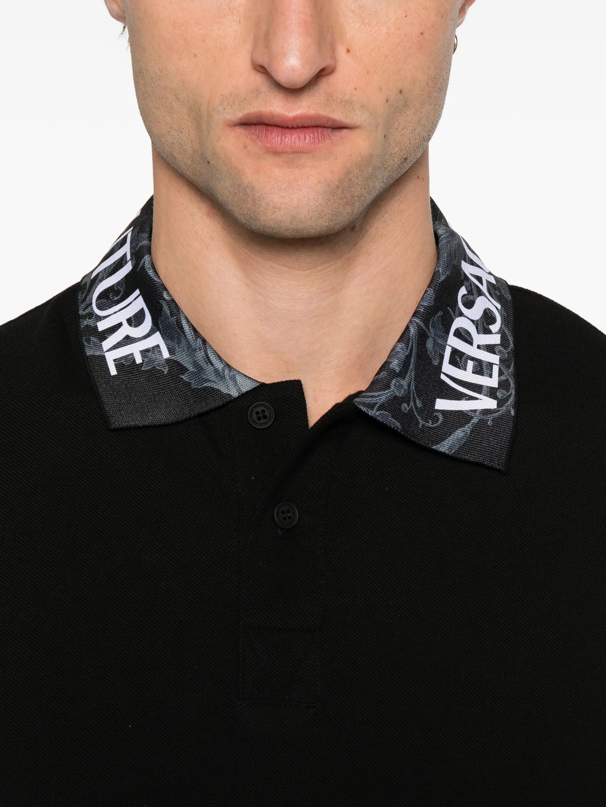 Versace Jeans Couture polo shirt with logo-print collar, available at Lestyle Boutique Melbourne