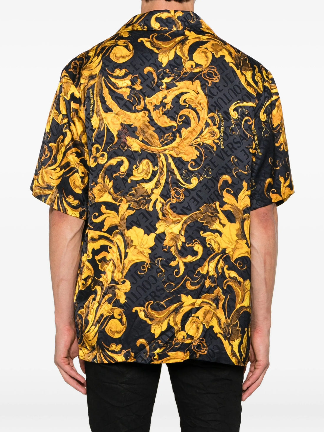 Versace Jeans Couture shirt featuring barocco-print short sleeves, available at Lestyle Boutique Melbourne