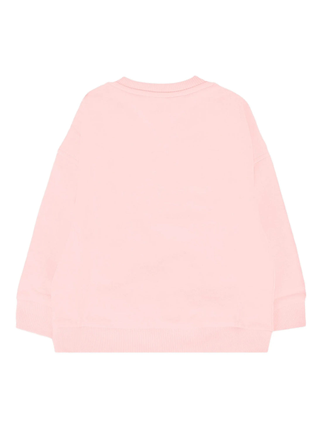 MOSCHINO KIDS teddy-logo sweatshirt in pink featuring teddy bear graphic available at Lestyle Boutique Melbourne