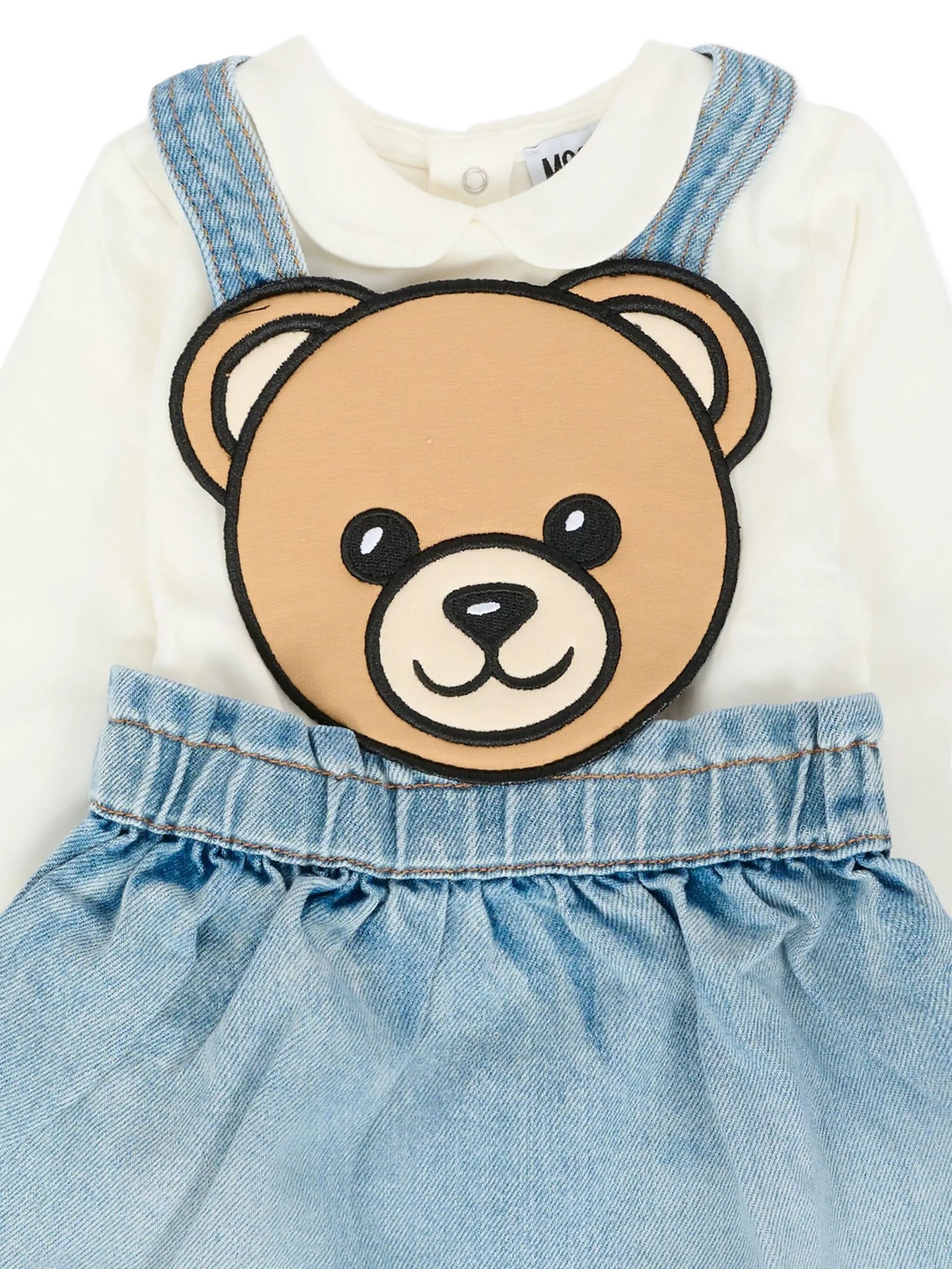 MOSCHINO KIDS DRESS featuring embroidered Teddy Bear artwork available at Lestyle Boutique Melbourne