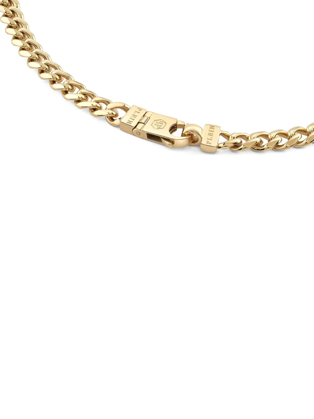 Philipp Plein Icon Chain 66 gold-tone chain necklace with engraved logo available at Lestyle Boutique Melbourne