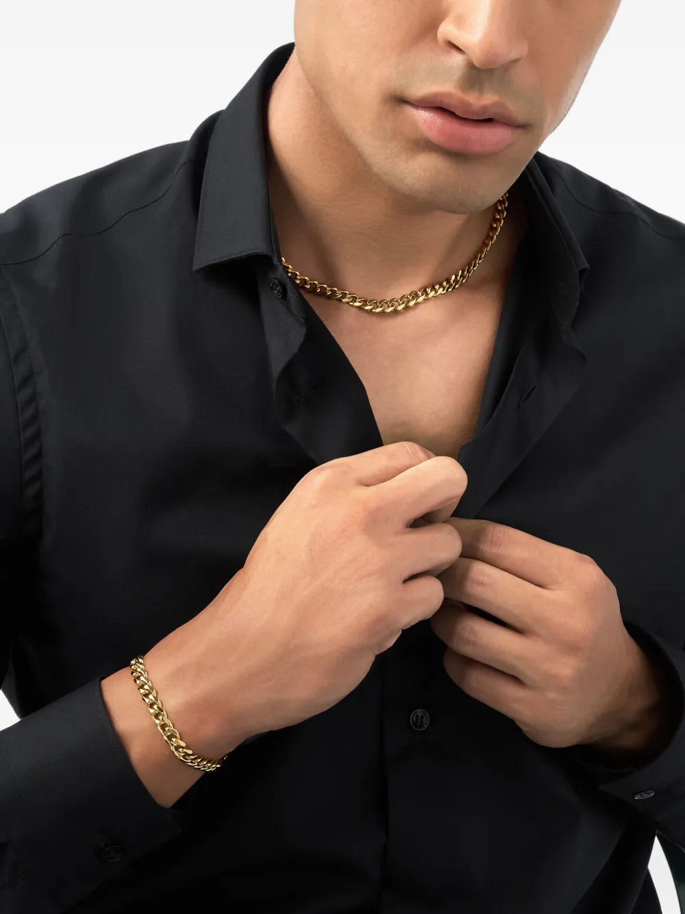 Philipp Plein Icon Chain 66 gold-tone chain necklace with engraved logo available at Lestyle Boutique Melbourne