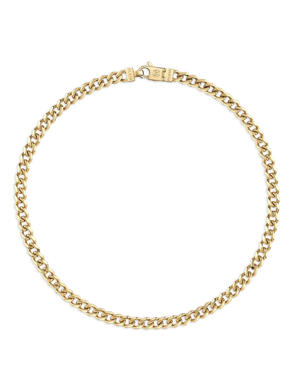 Philipp Plein Icon Chain 66 gold-tone chain necklace with engraved logo available at Lestyle Boutique Melbourne
