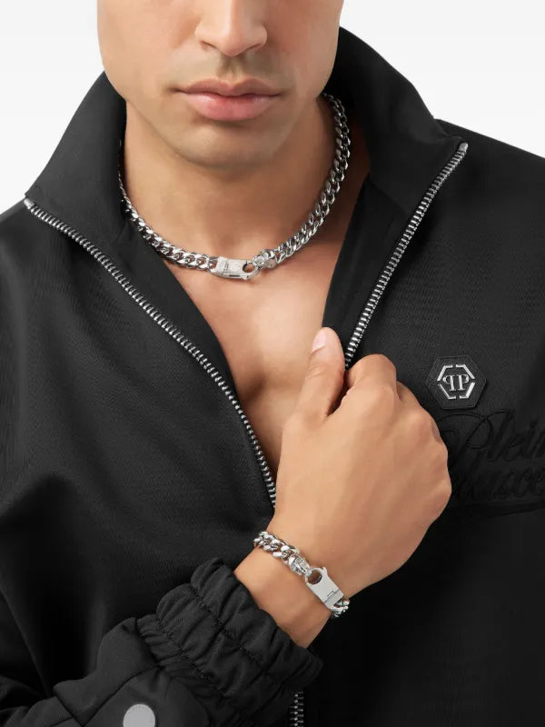 Philipp Plein chain necklace featuring Cuban curb links and skull accent available at Lestyle Boutique Melbourne