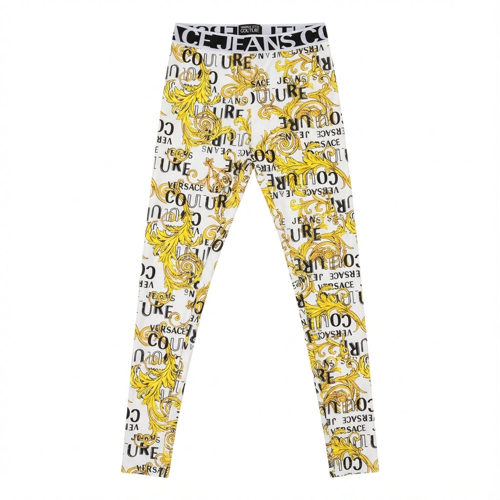 VERSACE JEANS COUTURE PANTS featuring all-over logo print available at Lestyle Boutique Melbourne
