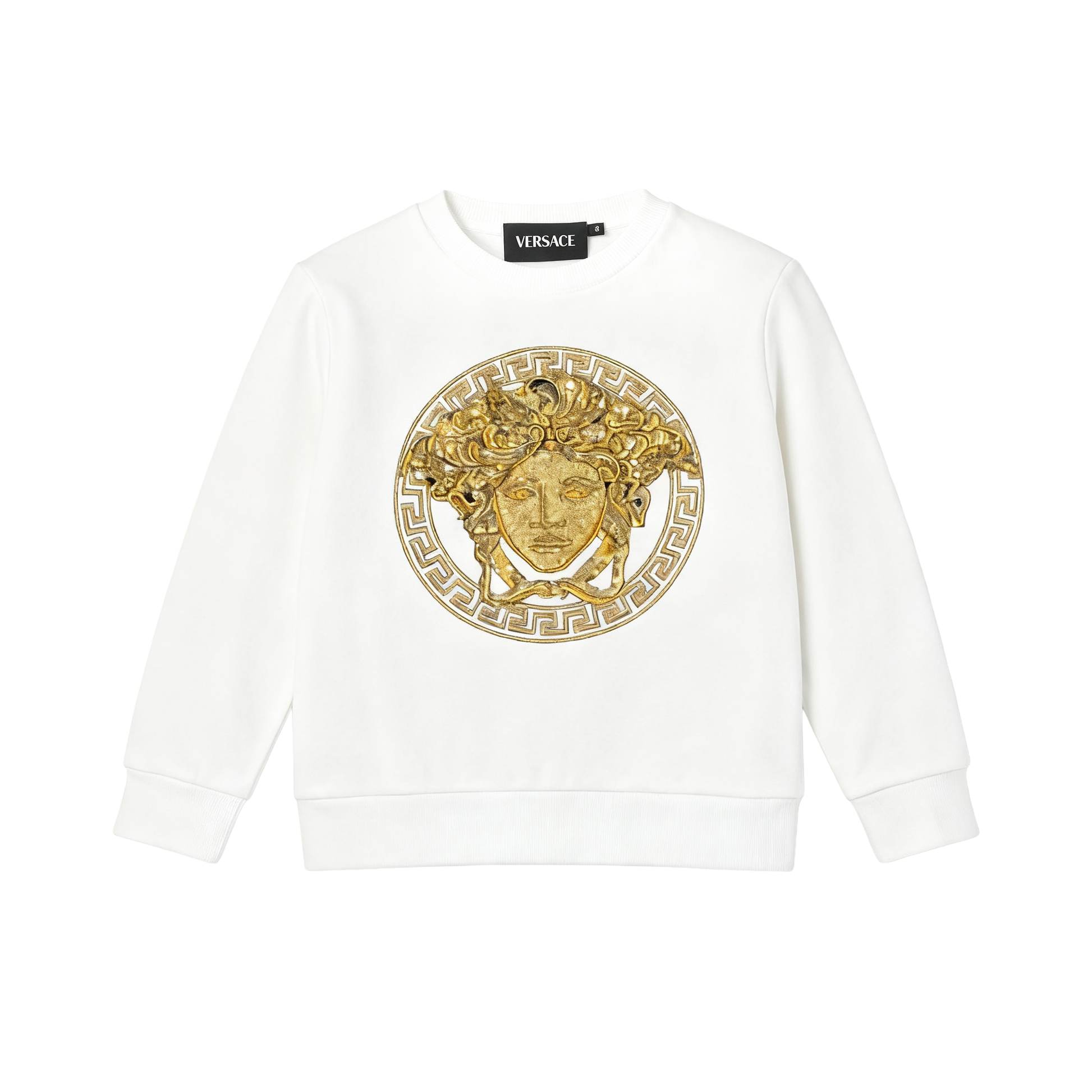 Versace sweatshirt featuring gold Medusa logo available at Lestyle Boutique Melbourne