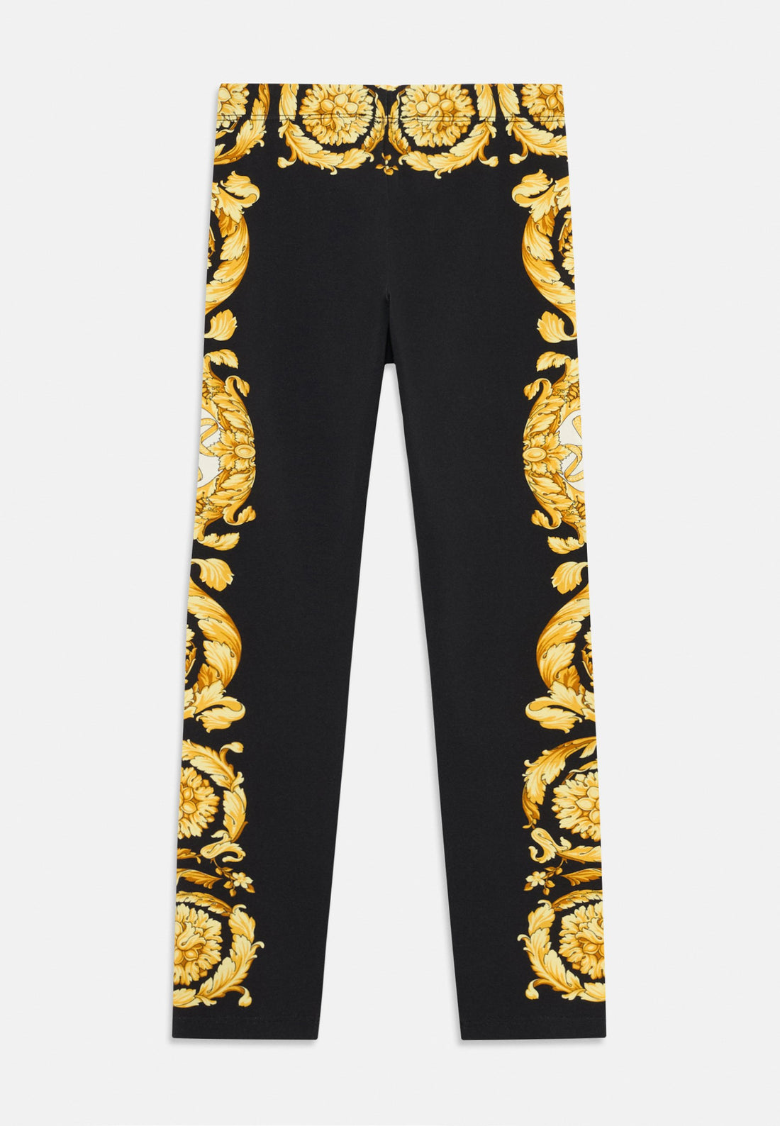 Versace leggings kids featuring ornate gold baroque pattern available at Lestyle Boutique Melbourne