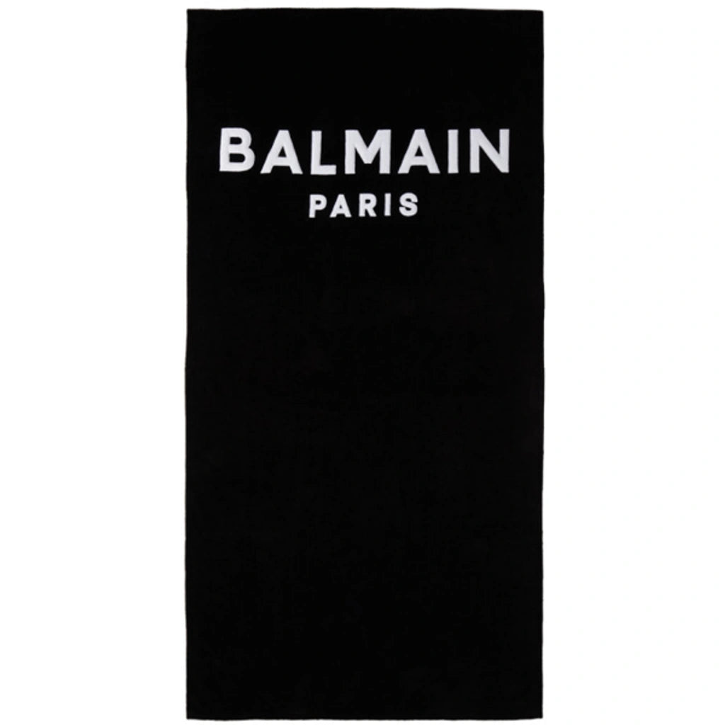 Balmain bath towel featuring embroidered logo available at Lestyle Boutique Melbourne