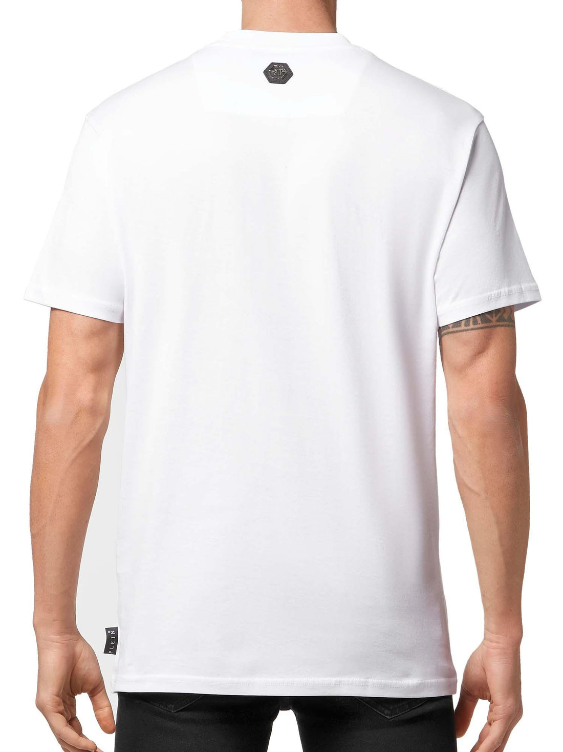 PHILIPP PLEIN T-SHIRT featuring large logo graphic on chest available at Lestyle Boutique Melbourne