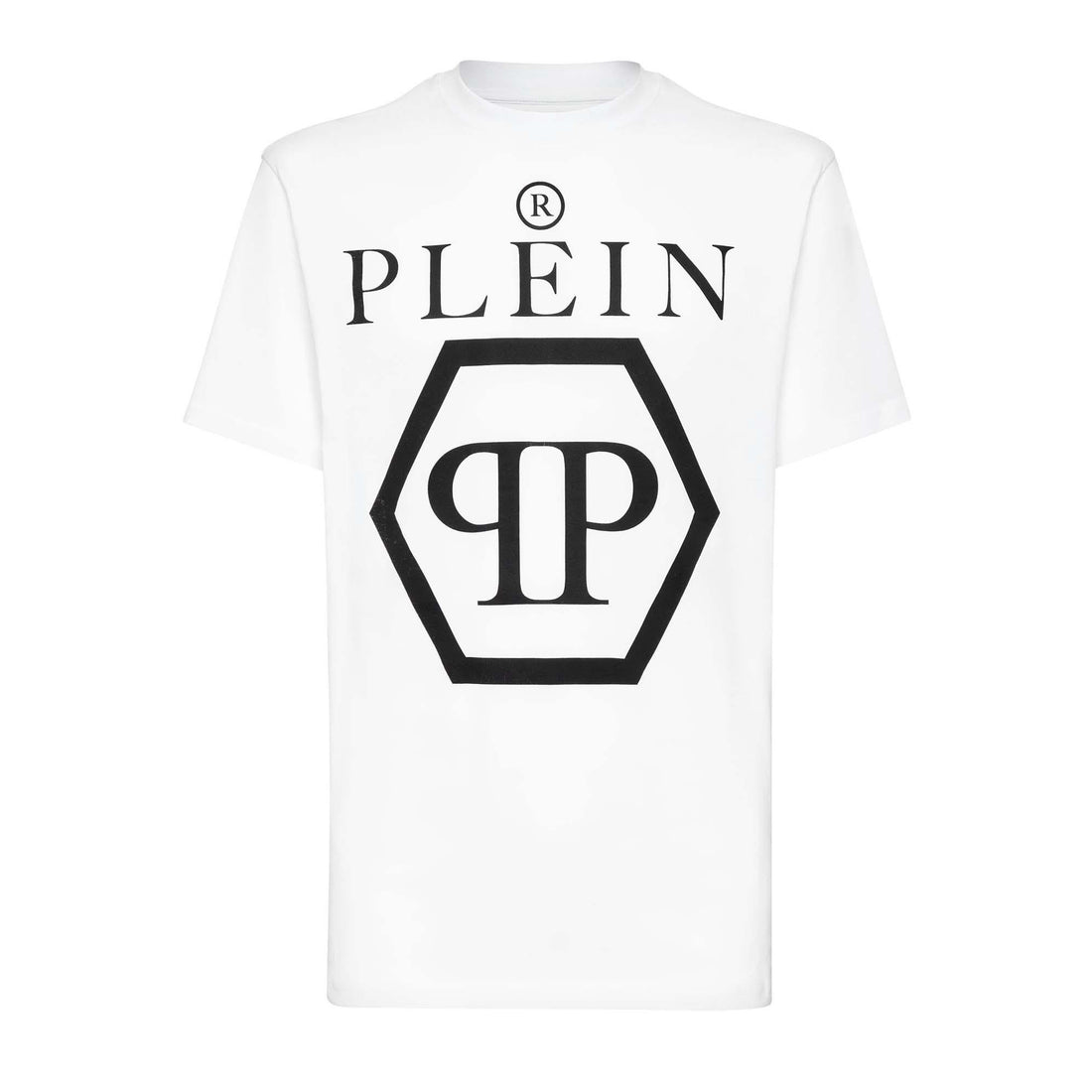 PHILIPP PLEIN T-SHIRT featuring large logo graphic on chest available at Lestyle Boutique Melbourne
