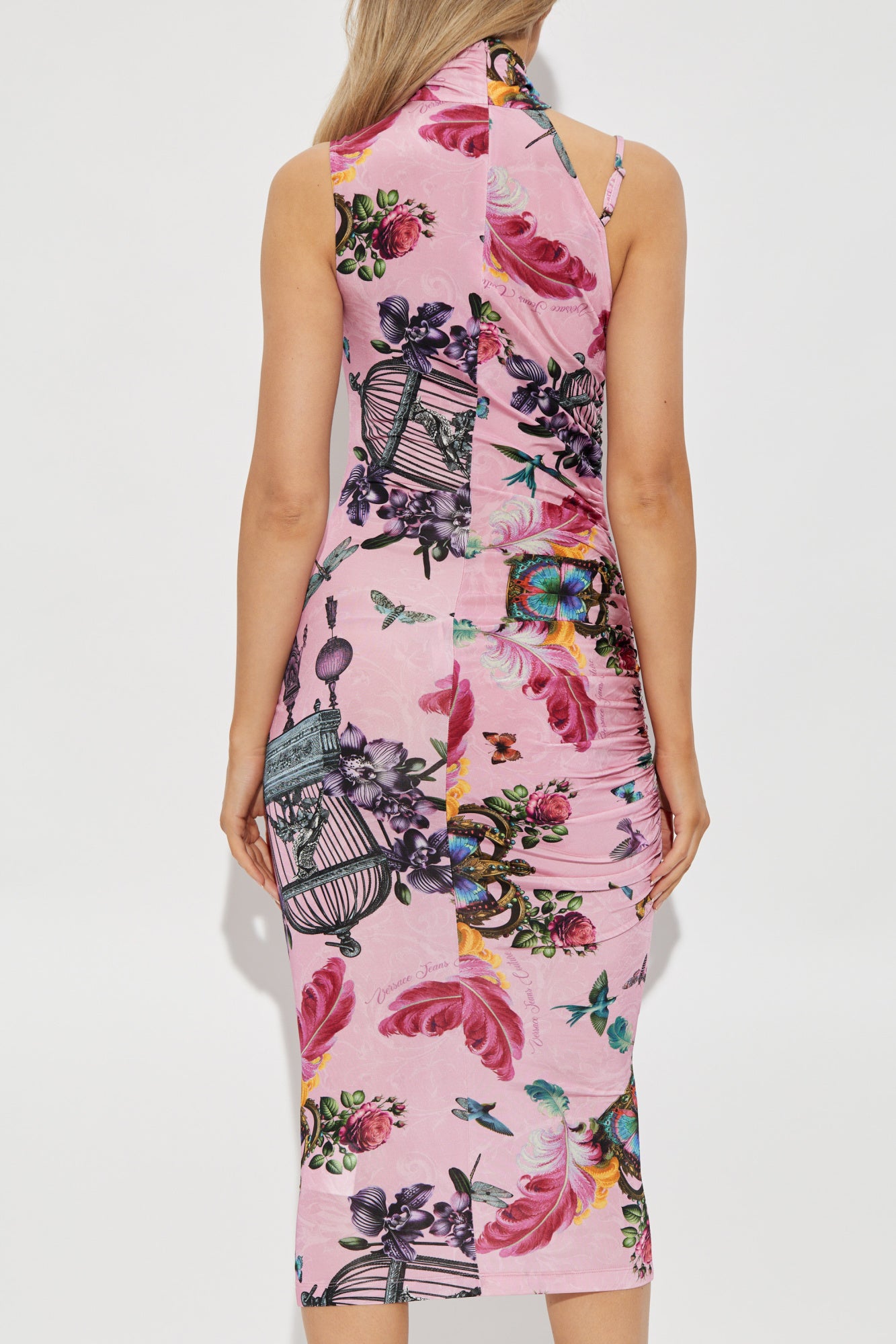 Versace Jeans Couture pink dress featuring colorful print available at Lestyle Boutique Melbourne