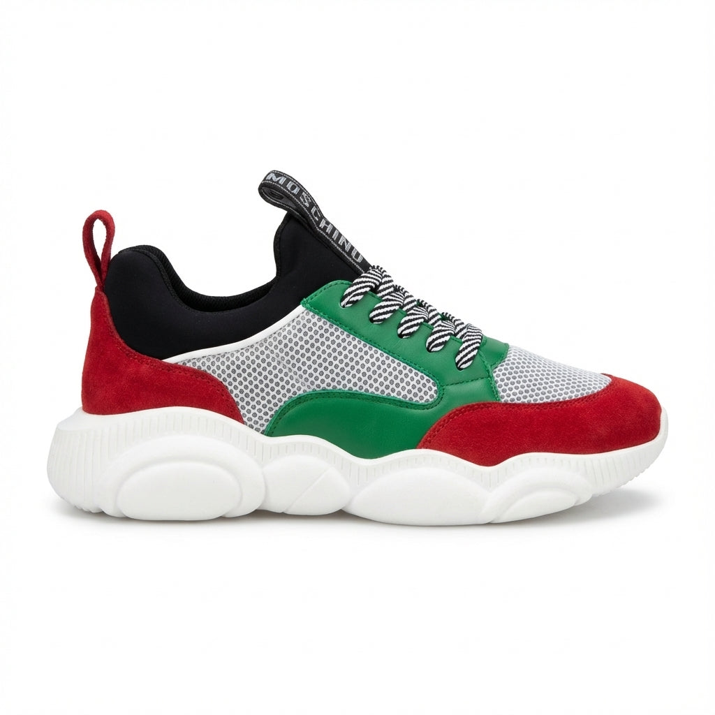 Moschino sneakers with bold color-blocked design available at Lestyle Boutique Melbourne