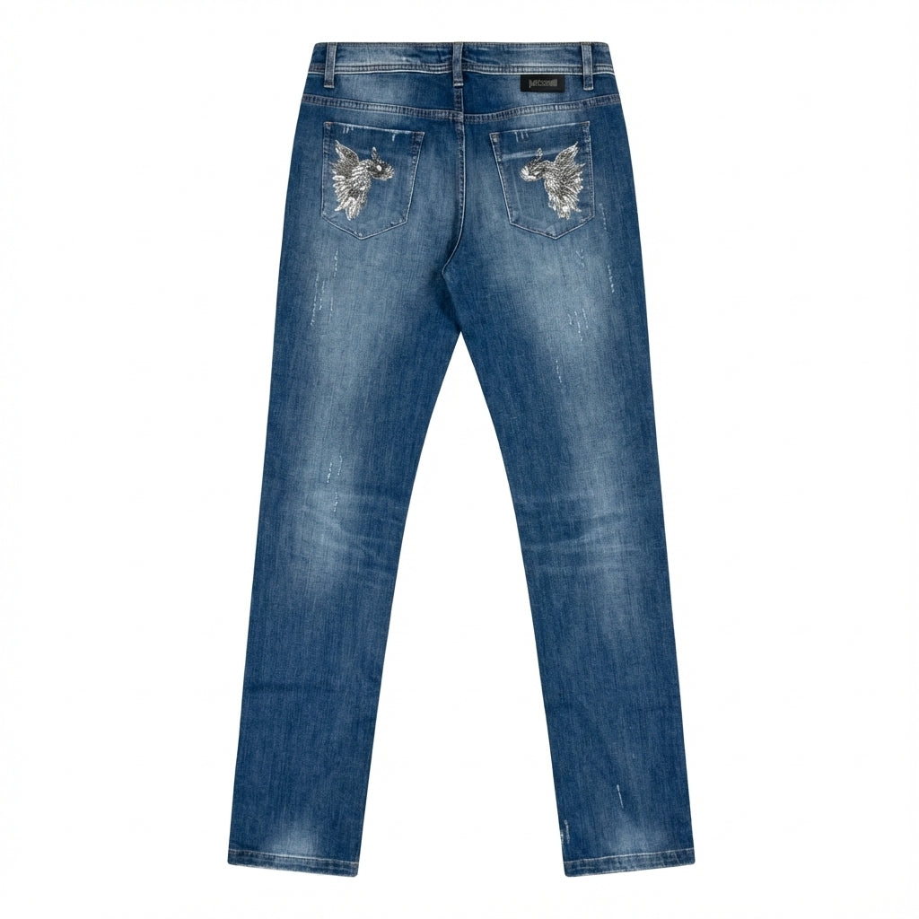 Just Cavalli jeans featuring distressed detailing available at Lestyle Boutique Melbourne