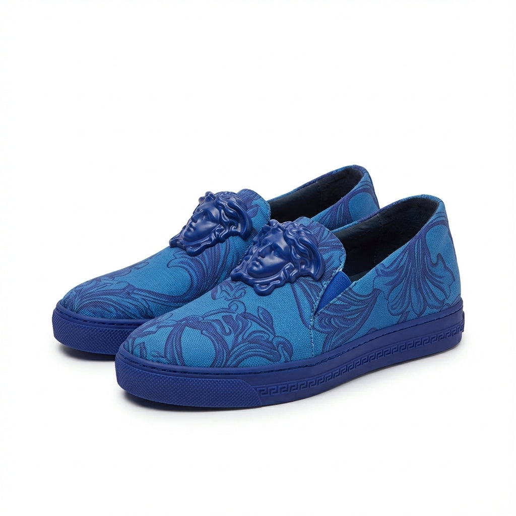 VERSACE SHOE featuring blue floral pattern available at Lestyle Boutique Melbourne