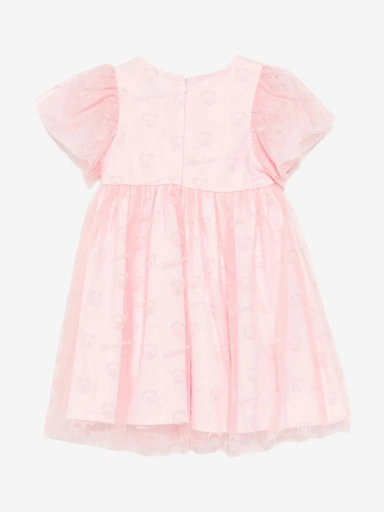 Moschino Baby Girls Bear Logo Dress featuring iconic bear emblem, available at Lestyle Boutique Melbourne