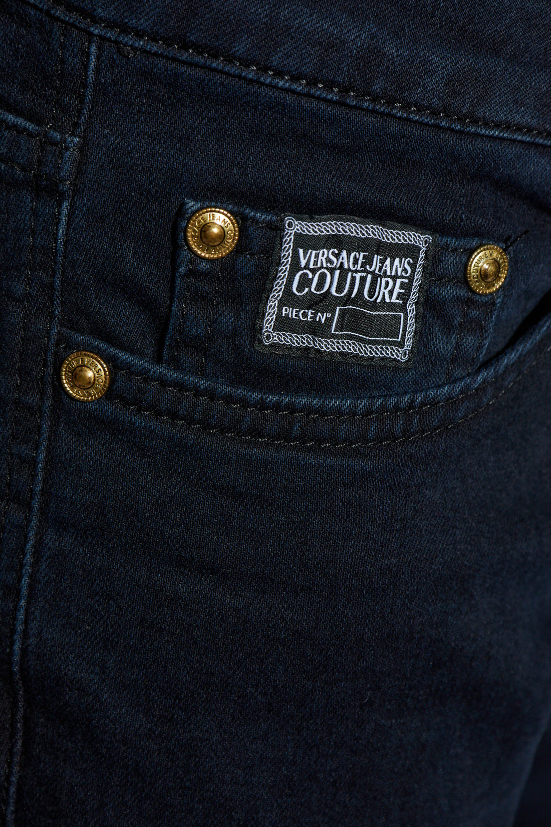 Versace Jeans Couture jeans featuring skinny fit and gold rivets available at Lestyle Boutique Melbourne
