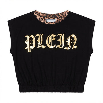 PHILIPP PLEIN T-shirt featuring gold logo lettering available at Lestyle Boutique Melbourne