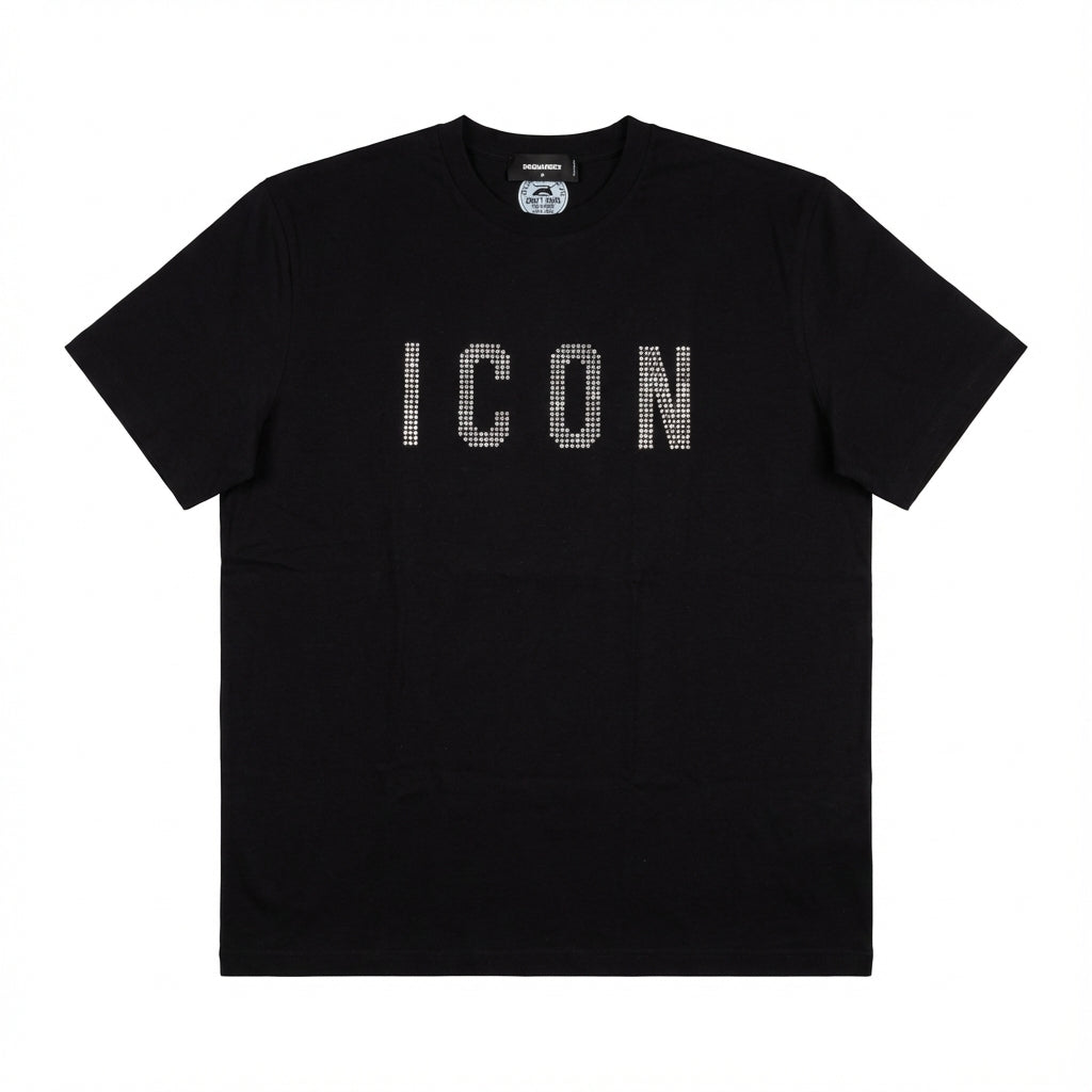 Dsquared2 T-shirt featuring rhinestone ICON lettering available at Lestyle Boutique Melbourne