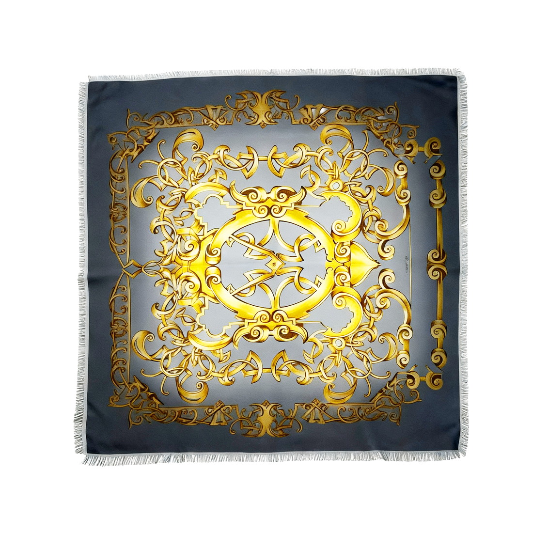 Versace scarf featuring gold baroque pattern available at Lestyle Boutique Melbourne