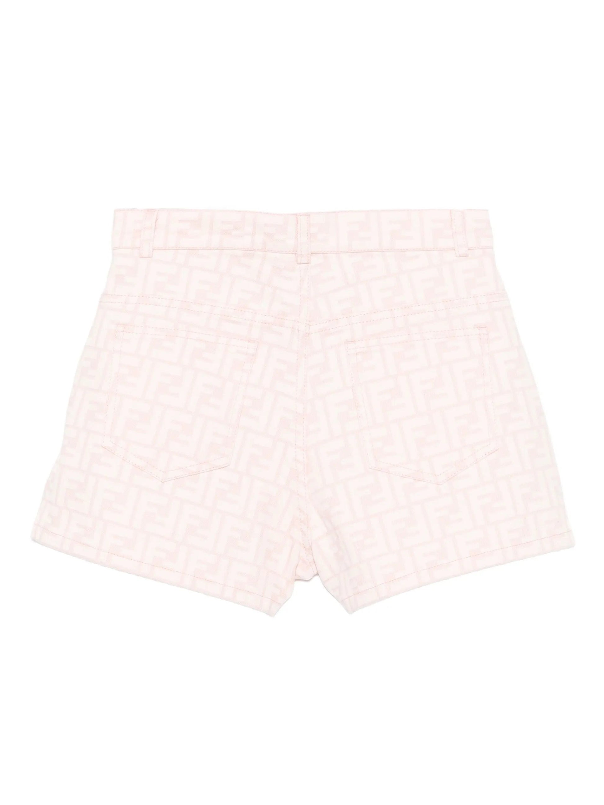 Fendi Monogram Cotton Shorts featuring pink monogram pattern available at Lestyle Boutique Melbourne