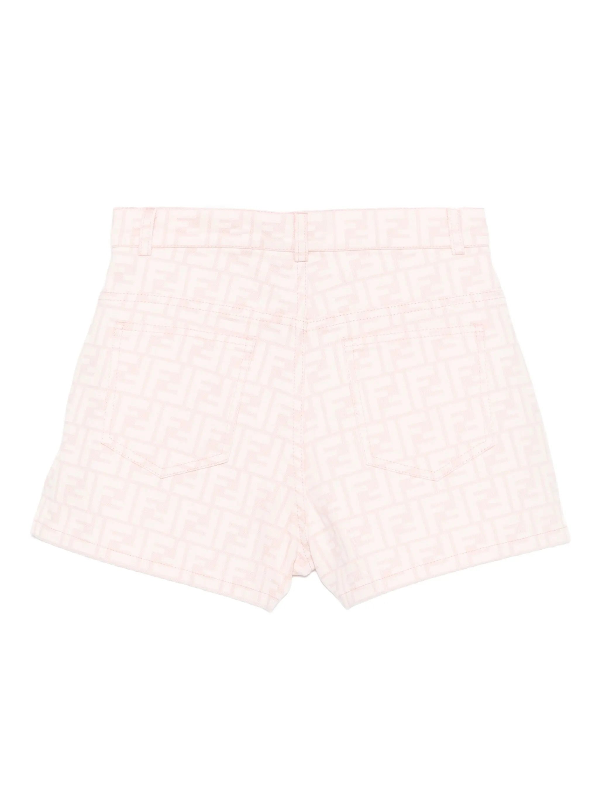 Fendi Monogram Cotton Shorts featuring pink monogram pattern available at Lestyle Boutique Melbourne