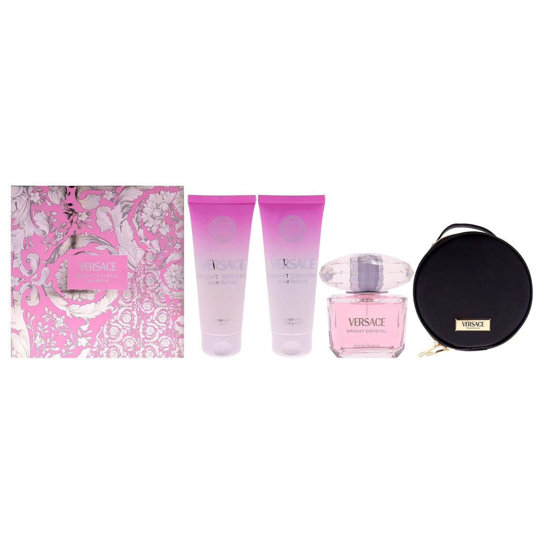 Versace Bright Crystal pour femme gift box featuring floral design, available at Lestyle Boutique Melbourne