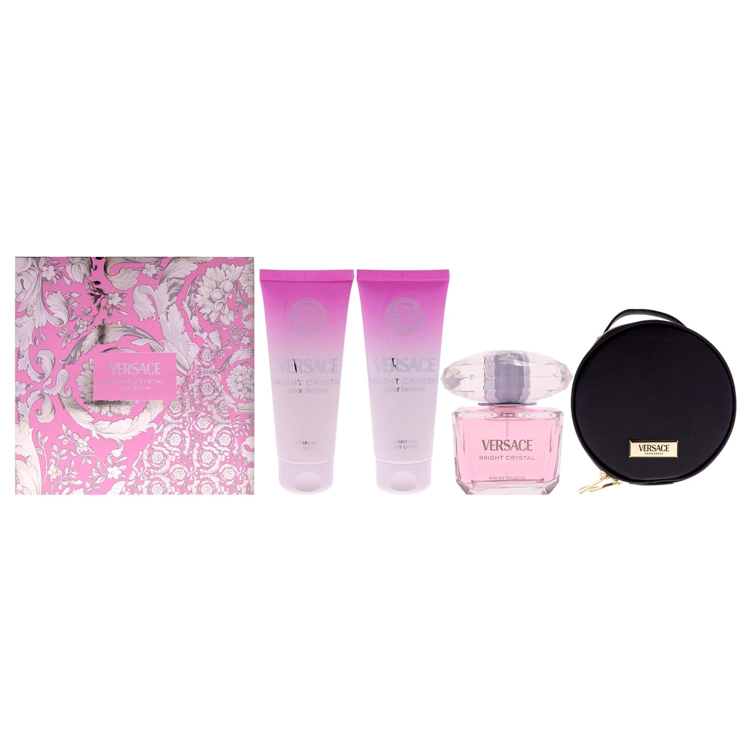 Versace Bright Crystal pour femme gift box featuring floral design, available at Lestyle Boutique Melbourne