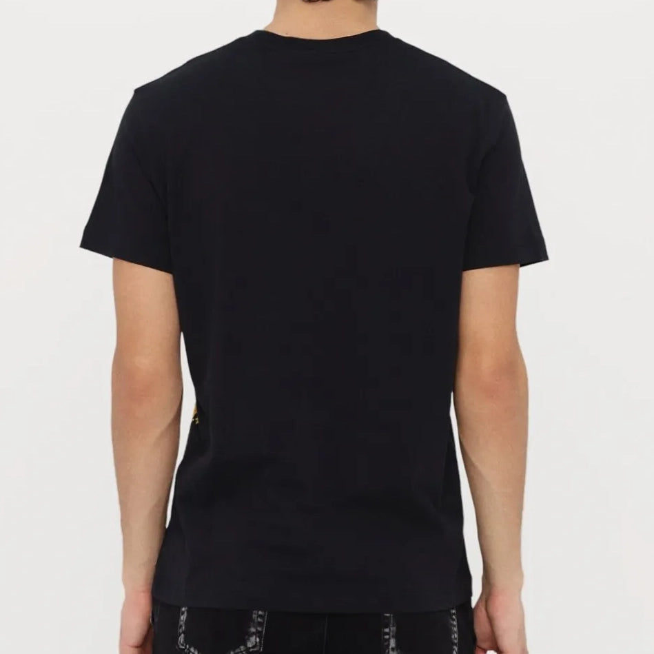 Versace Jeans Couture Barocco Outline T-shirt in black and gold, featuring an intricate baroque print, available at Lestyle Boutique.