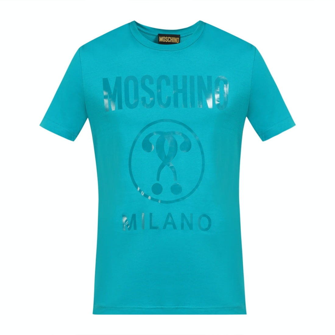 MOSCHINO T-shirt featuring metallic foil logo available at Lestyle Boutique Melbourne