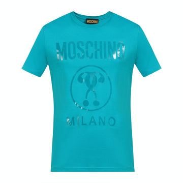 MOSCHINO T-shirt featuring metallic foil logo available at Lestyle Boutique Melbourne