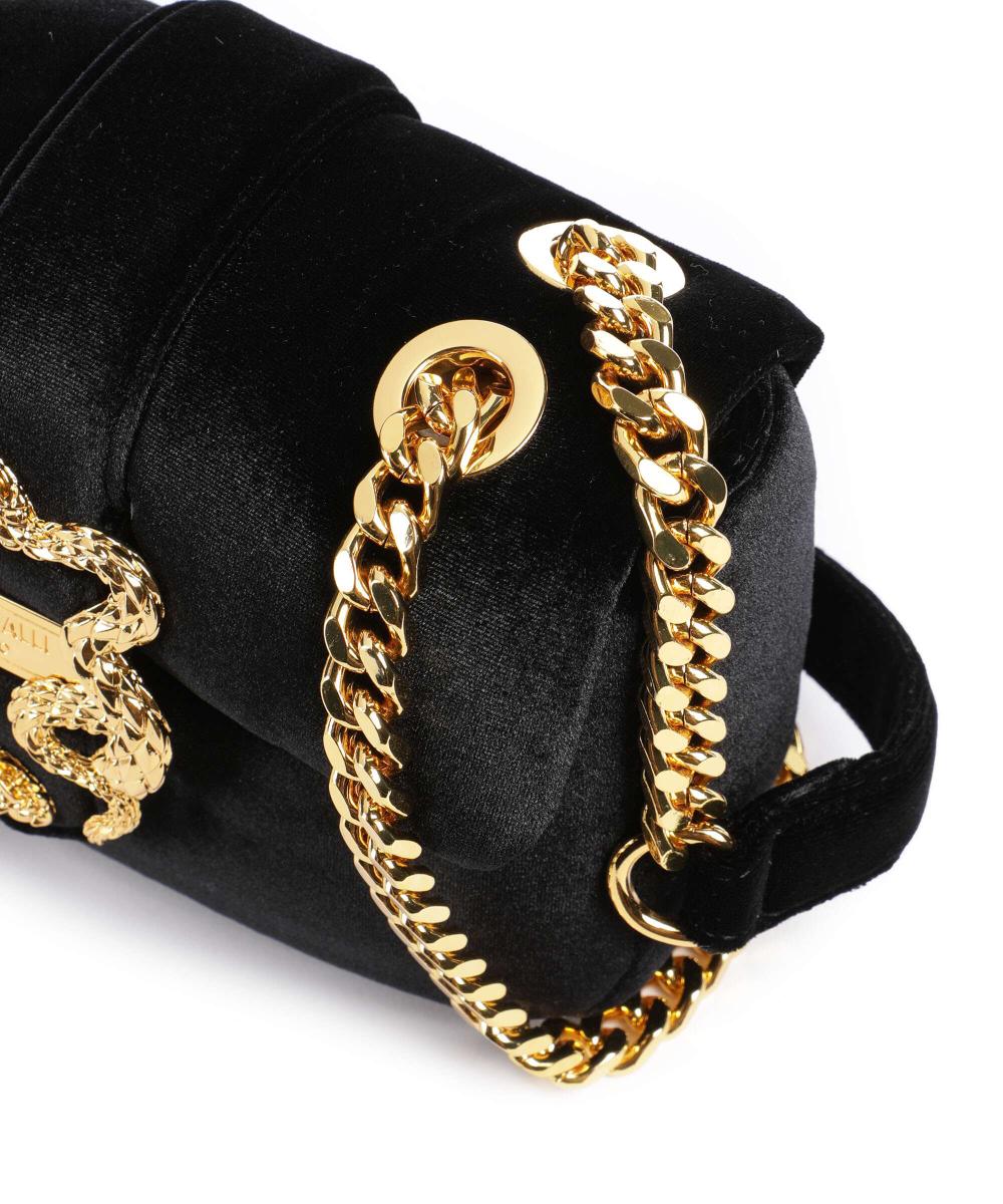Just Cavalli shoulder bag featuring velvet fabric and gold-tone hardware, available at Lestyle Boutique Melbourne