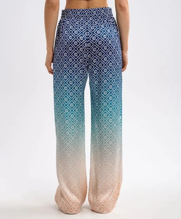 Casablanca blue gradient silk trousers with elastic waistband, available at Lestyle Boutique Melbourne