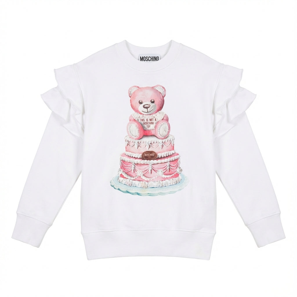 MOSCHINO SWEATSHIRT featuring teddy bear cake graphic available at Lestyle Boutique Melbourne