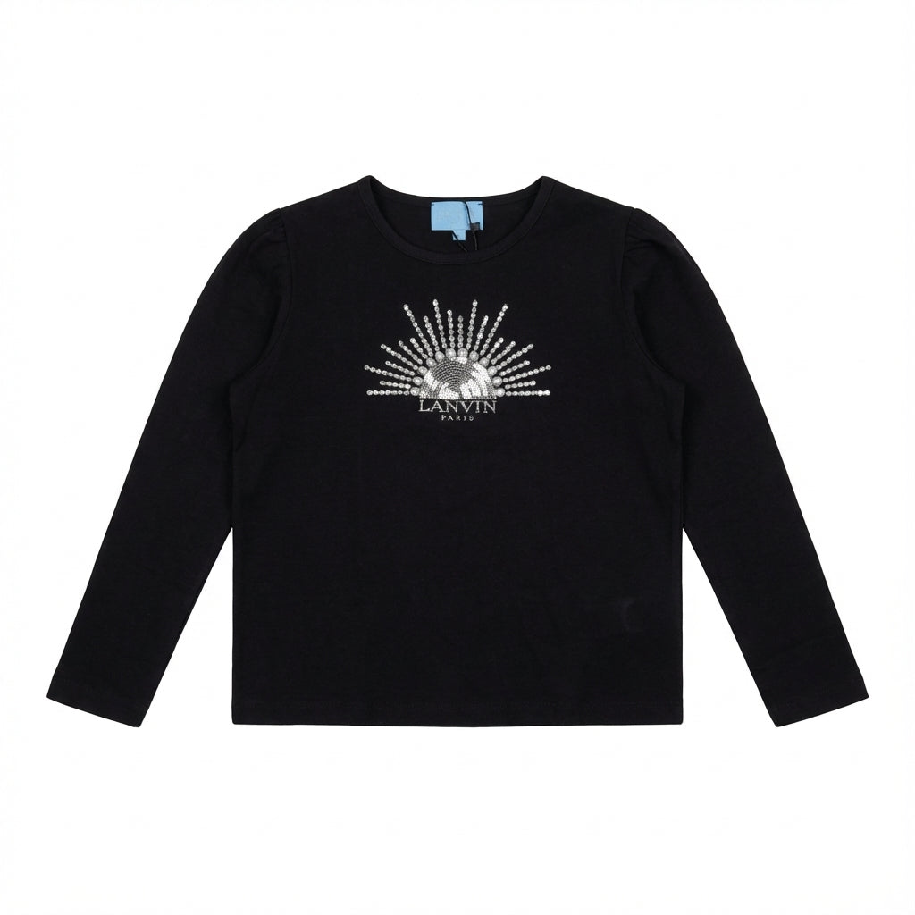 LANVIN T-SHIRT featuring crystal-studded sunburst logo available at Lestyle Boutique Melbourne