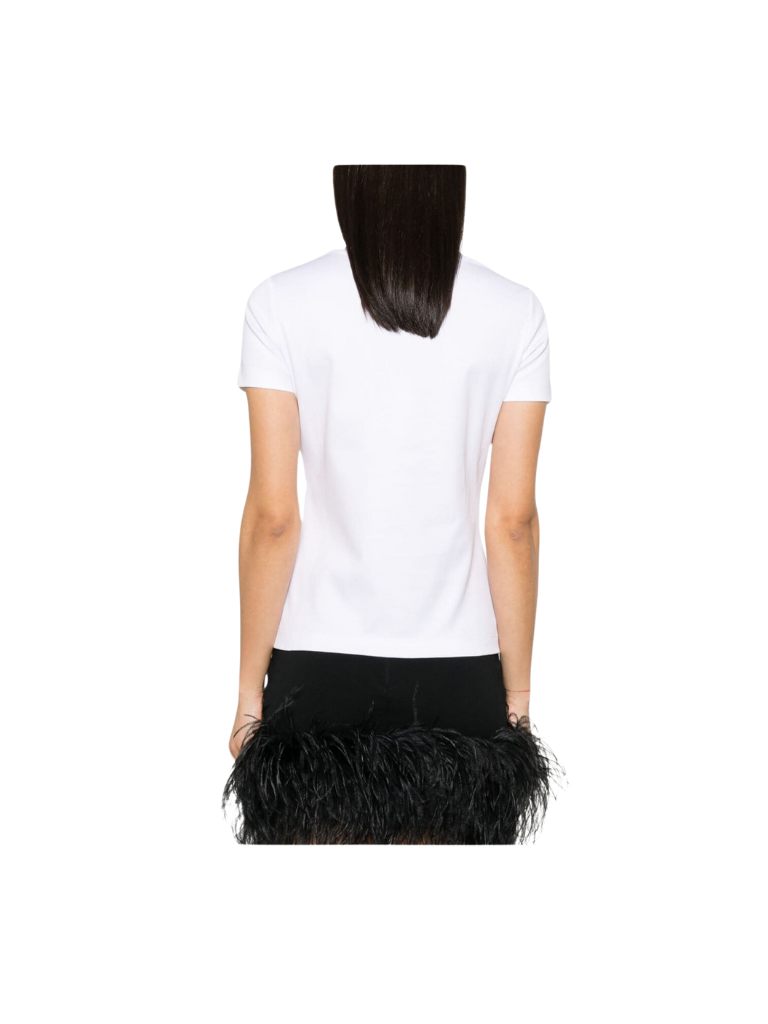 Dolce & Gabbana embroidered-logo interlock T-shirt in optical white with front logo available at Lestyle Boutique Melbourne