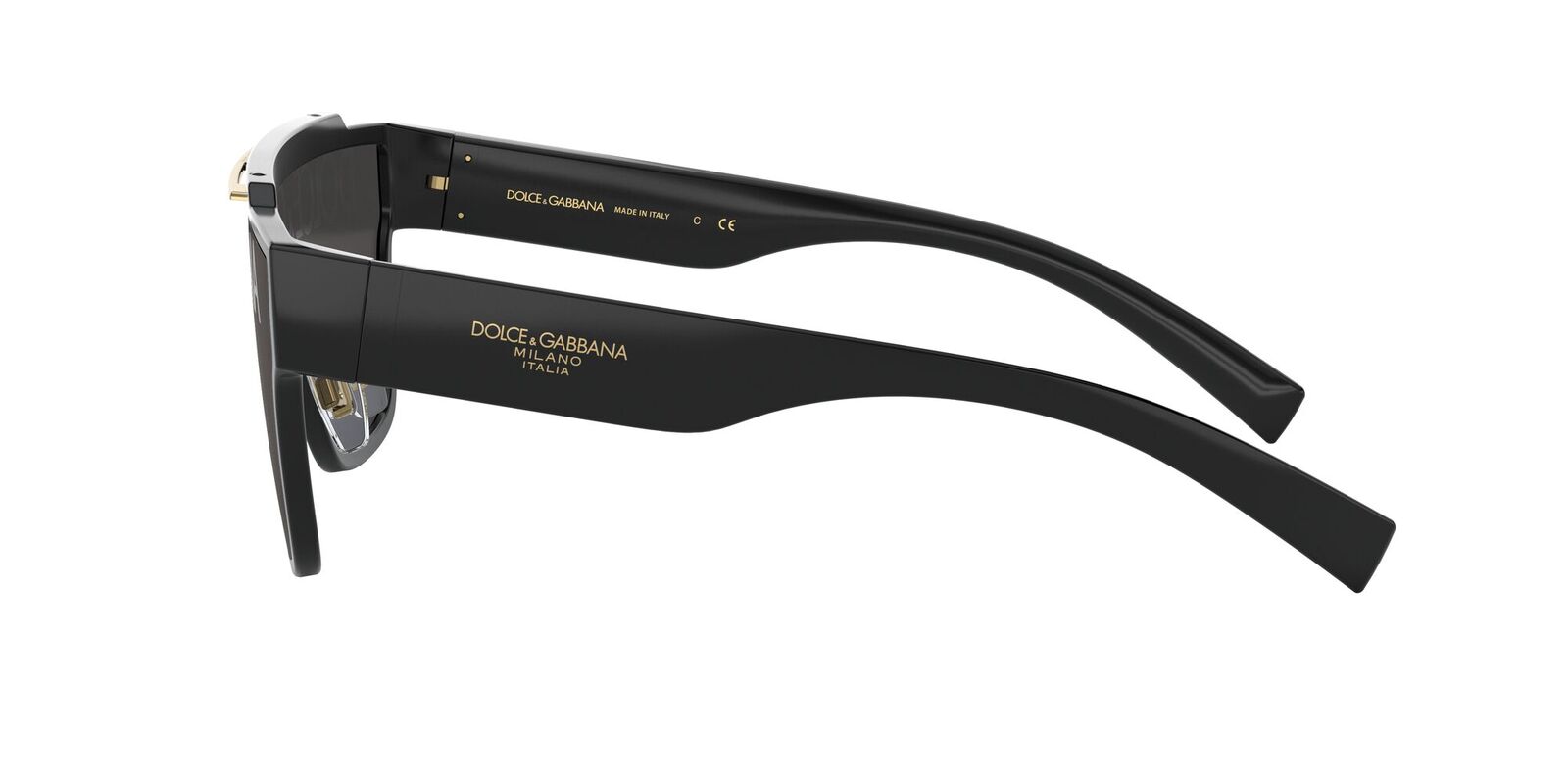 Dolce & Gabbana sunglasses with bold D-frame shape and gold-tone metal inlay, available at Lestyle Boutique Melbourne