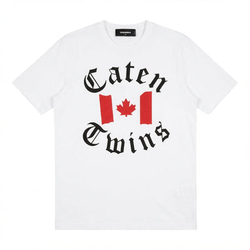 DSQUARED2 T-shirt featuring Caten Twins graphic with maple leaf available at Lestyle Boutique Melbourne