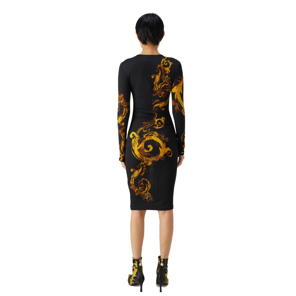 Versace Jeans Couture Midi Dress with signature Watercolour print, available at Lestyle Boutique Melbourne