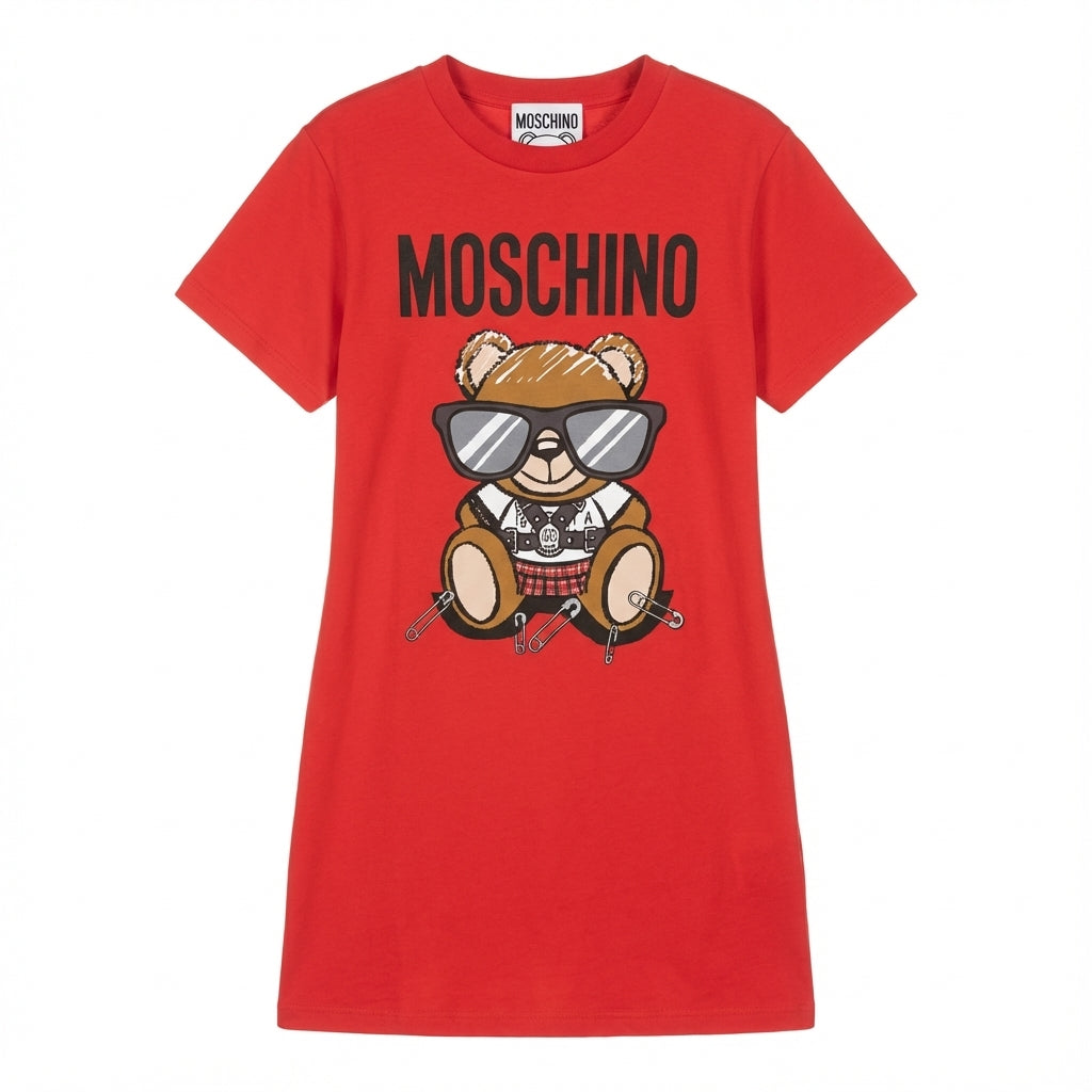 MOSCHINO DRESS featuring bear with sunglasses graphic available at Lestyle Boutique Melbourne