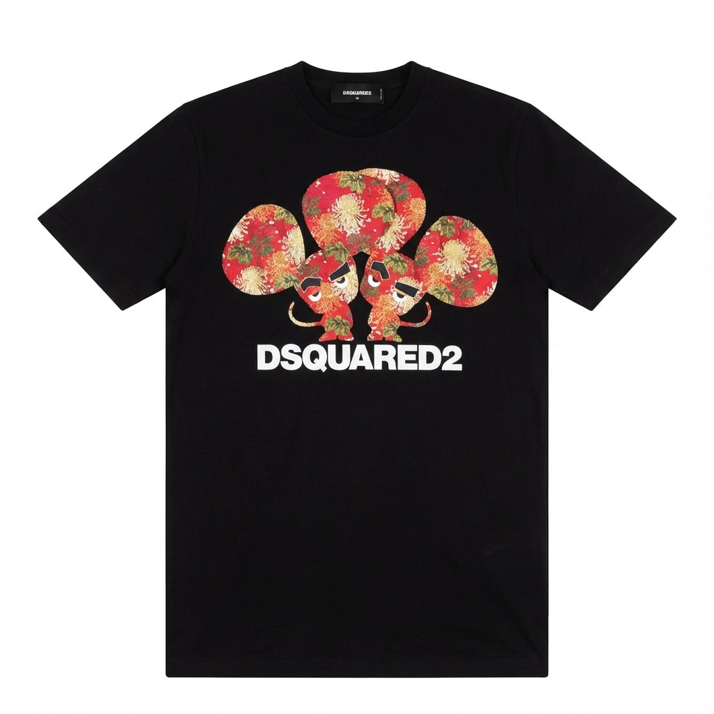 DSQUARED2 T-Shirt featuring floral balloon graphic available at Lestyle Boutique Melbourne
