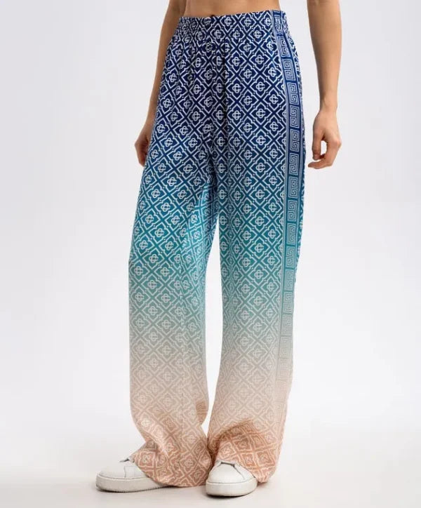 Casablanca blue gradient silk trousers with elastic waistband, available at Lestyle Boutique Melbourne