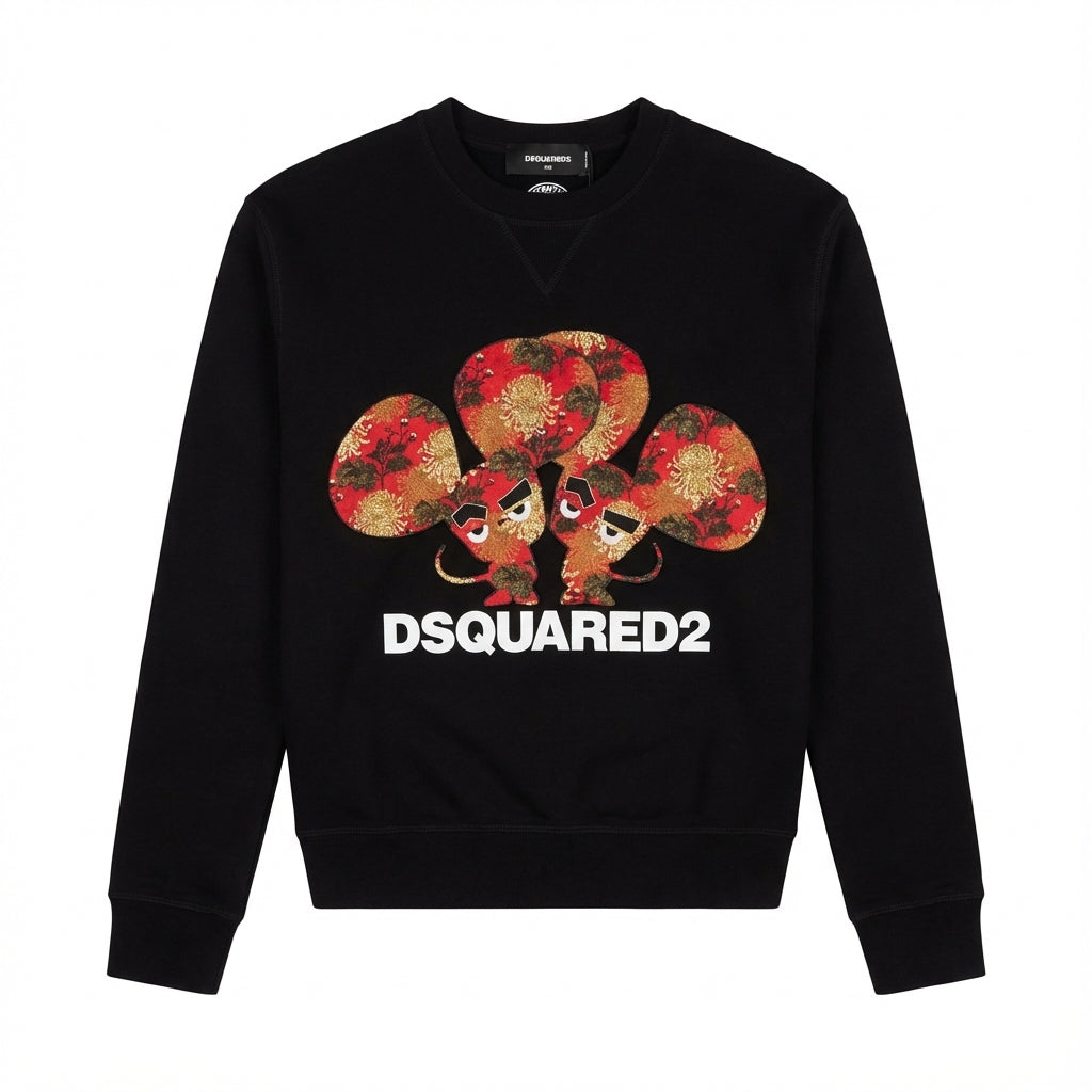 DSQUARED2 sweatshirt featuring floral graphic print available at Lestyle Boutique Melbourne