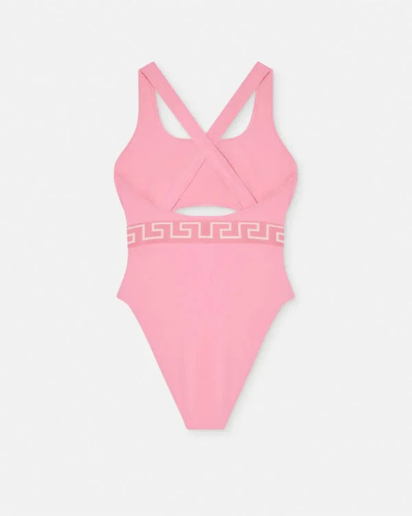 Versace swimsuit featuring pink Greca pattern cut-out available at Lestyle Boutique Melbourne