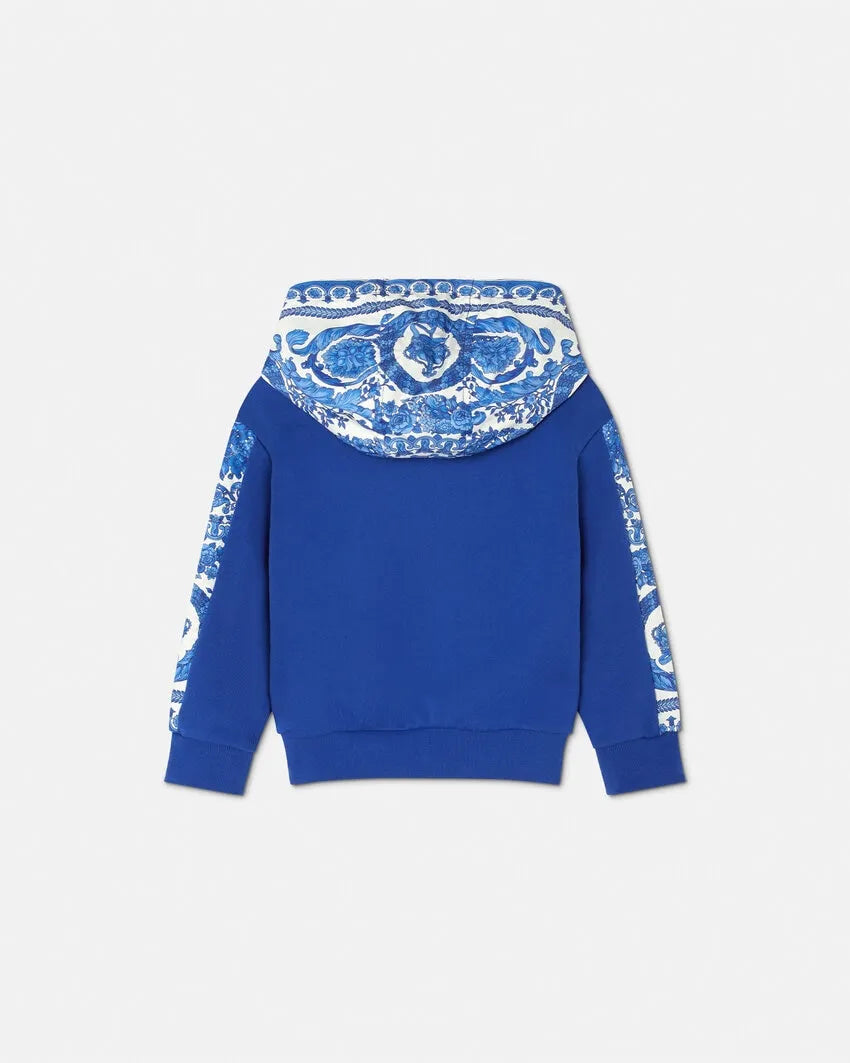 Versace Kids Hoodie featuring Barocco Foulard print, available at Lestyle Boutique Melbourne