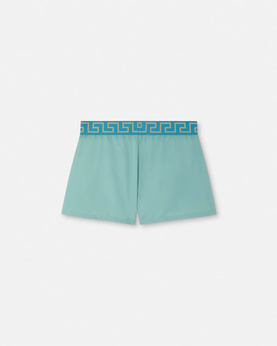Versace Greca Border Swim Shorts in green with a stylish design and high-quality materials. Available at Lestyle Boutique Melbourne