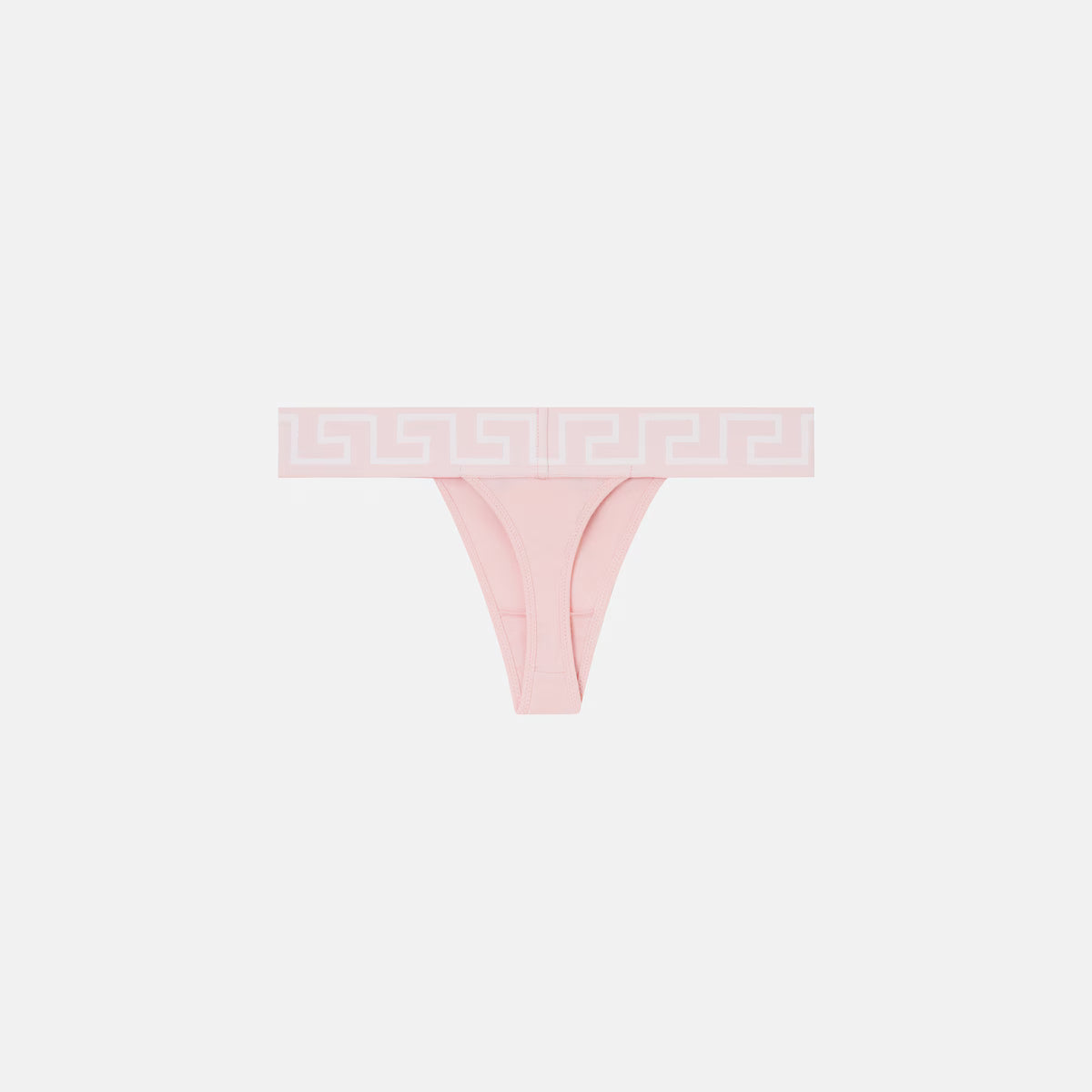 Versace Women Underwear pink thong featuring Greek key waistband available at Lestyle Boutique Melbourne
