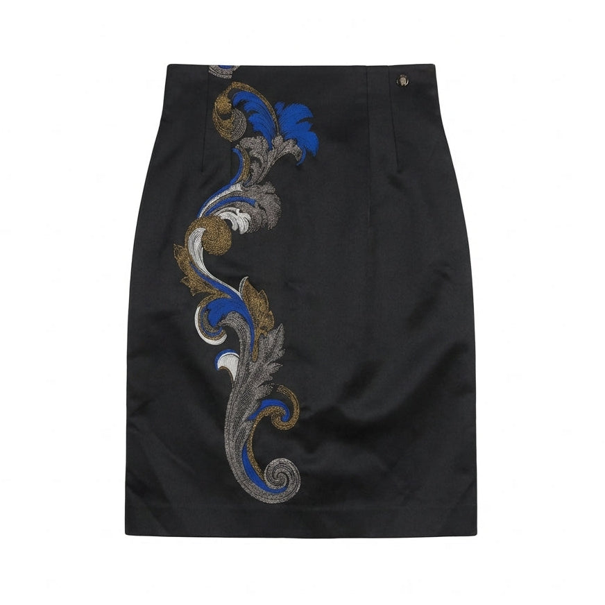 Versace Skirt featuring embroidered scroll motif available at Lestyle Boutique Melbourne