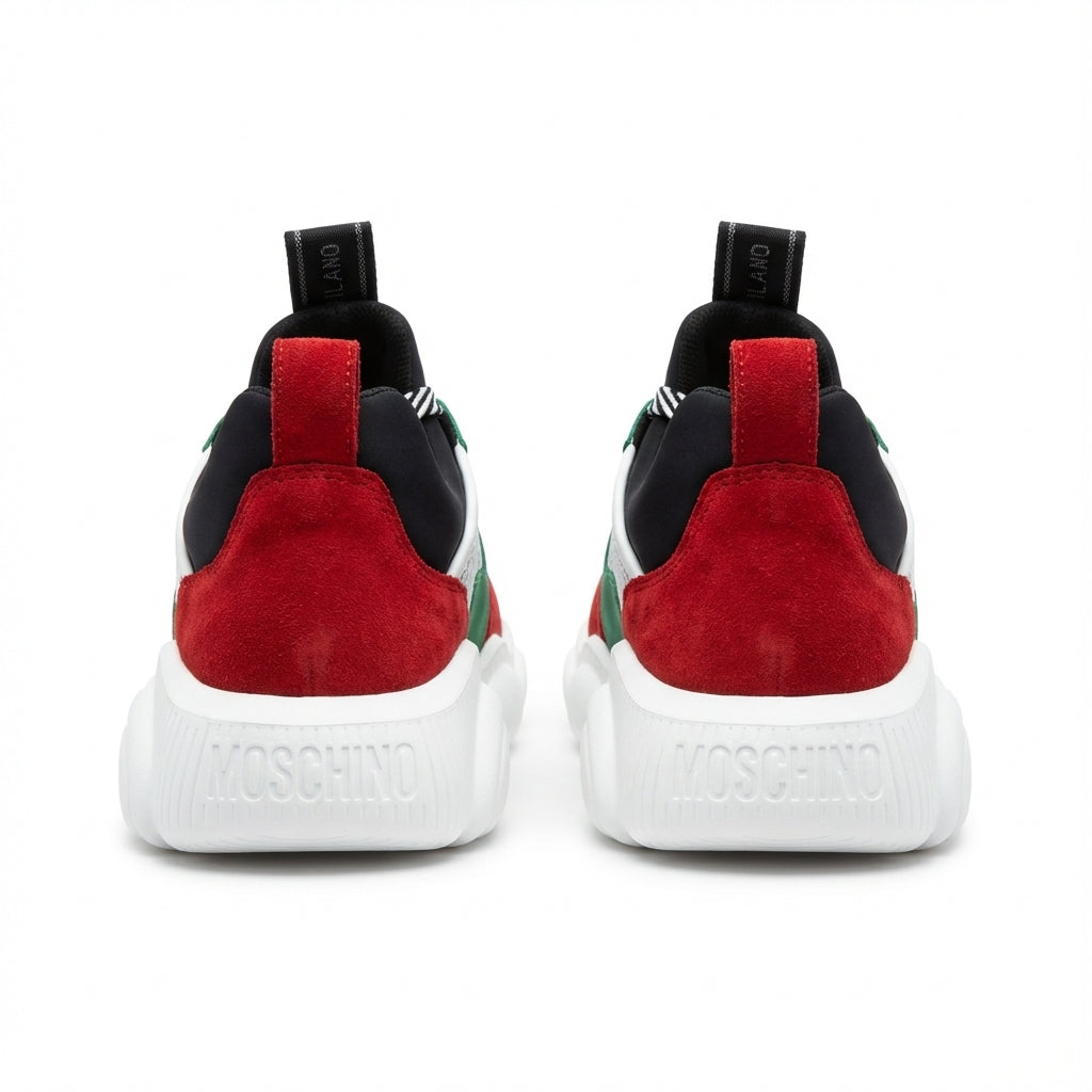 Moschino sneakers with bold color-blocked design available at Lestyle Boutique Melbourne